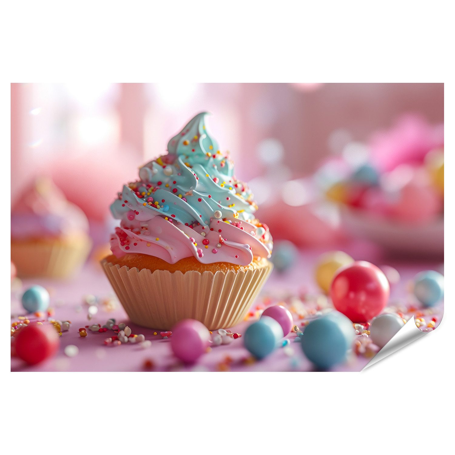 Poster Bunte Cupcake Streusel Bonbons Bilder