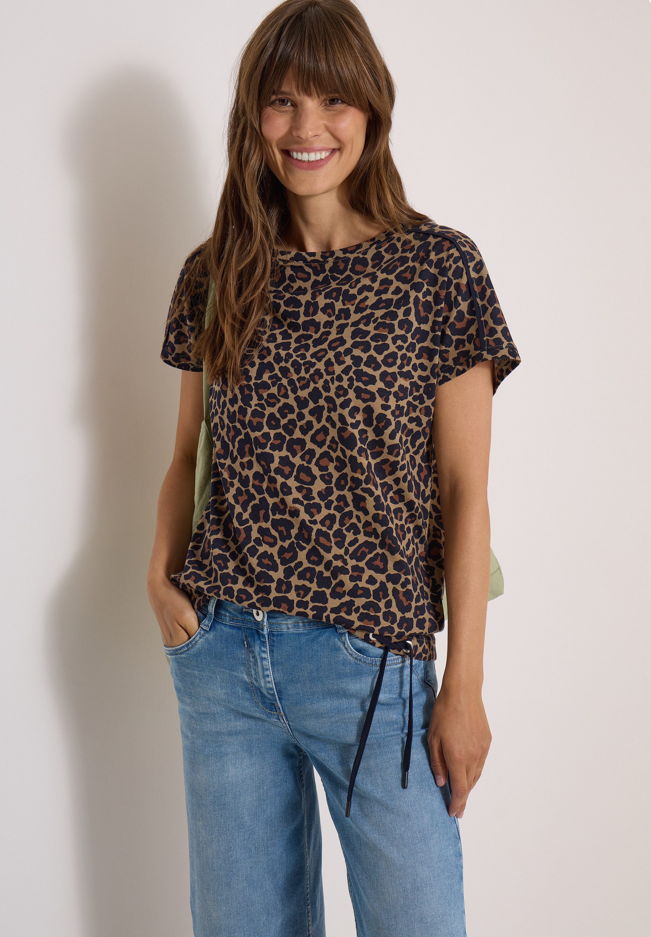CECIL Print-Shirt U-Boot Ausschnitt, angeschnittene Ärmel