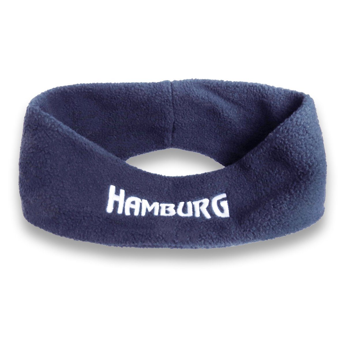 Stirnband Marine, bestickt Stirnband "Hamburg" Originelli Fleece weich kuschelig Rot Sonia