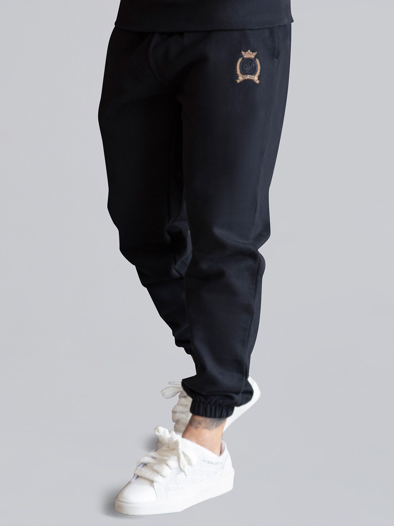 Siksilk Jogger Pants SikSilk Herren Schwarze Relaxed Fit Jogginghose günstig online kaufen