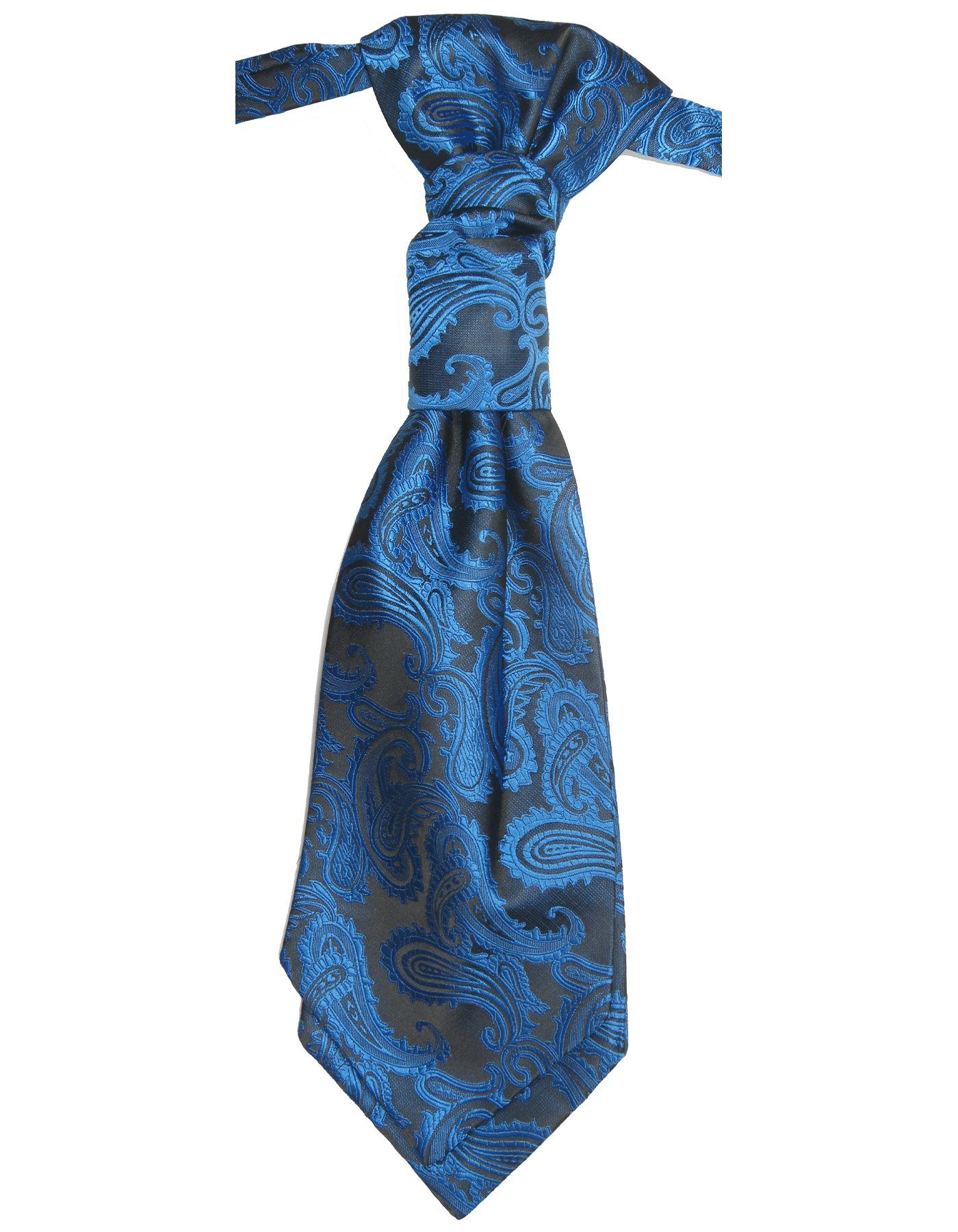 Paul Malone Krawatte Plastron paisley Hochzeitskrawatte - vorgebunden petrol blau v100