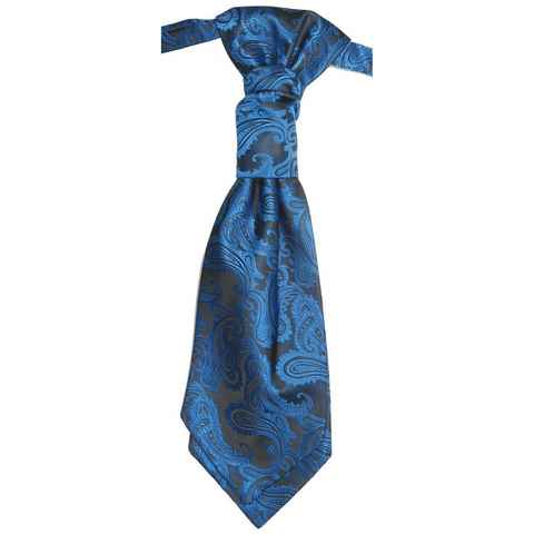 Paul Malone Krawatte Plastron paisley Hochzeitskrawatte - vorgebunden petrol blau v100