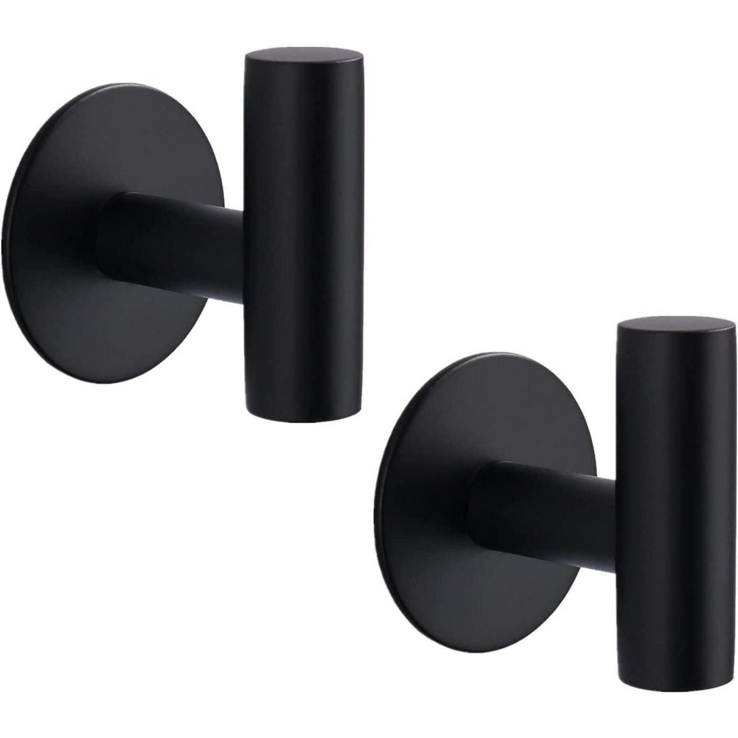 LuxusKollektion Handtuchhaken Handtuchhaken selbstklebend Edelstahl Schwarz, (2-St)