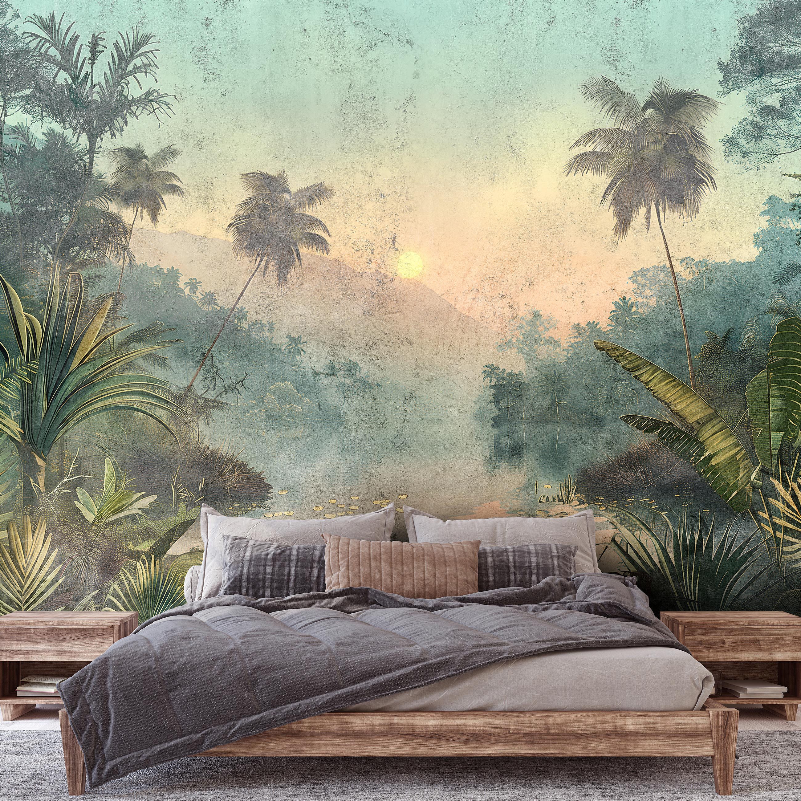 Wallarena Fototapete Dschungel Wald Blätter Vlies Tapete Wohnzimmer Schlafzimmer Wandtapete, Glatt Vlies Washable, Dschungel, Wald, Blätter, (2 St), Tapete inklusive Kleister Vliestapete Motivtapete