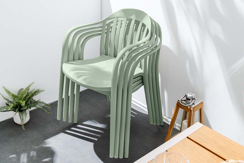 riess-ambiente Gartenstuhl STUDIO ITALIA salbei · Kunststoff, In-/Outdoor, wetterfest, stapelbar (Einzelartikel, 1 St), pflegeleichter Balkonstuhl · leichtes De – Bild 3 von 5