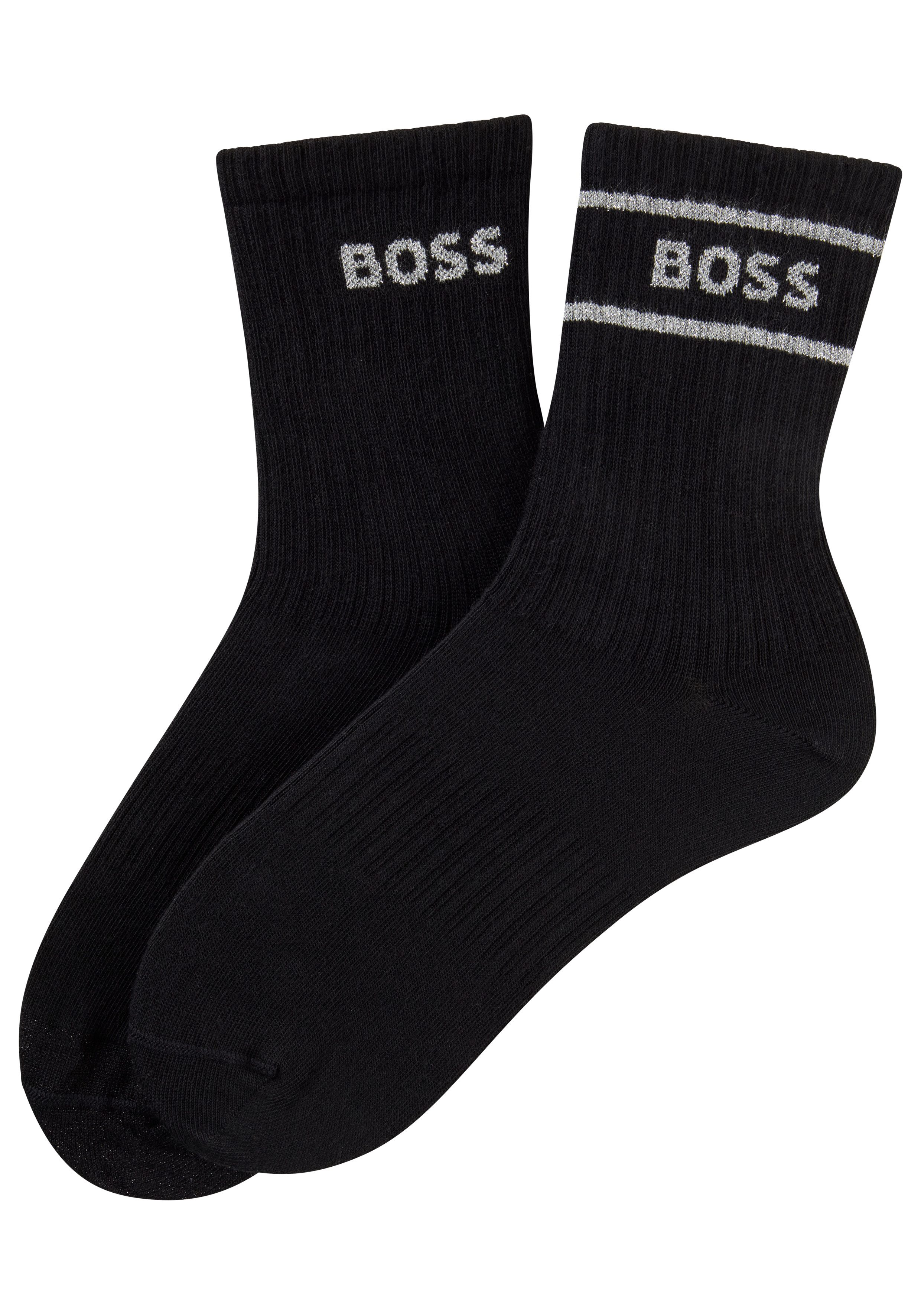 BOSS Socken (2-Paar) sportiv, mit dezentem Locke, Fersen- und Zehenpartie verstärkt