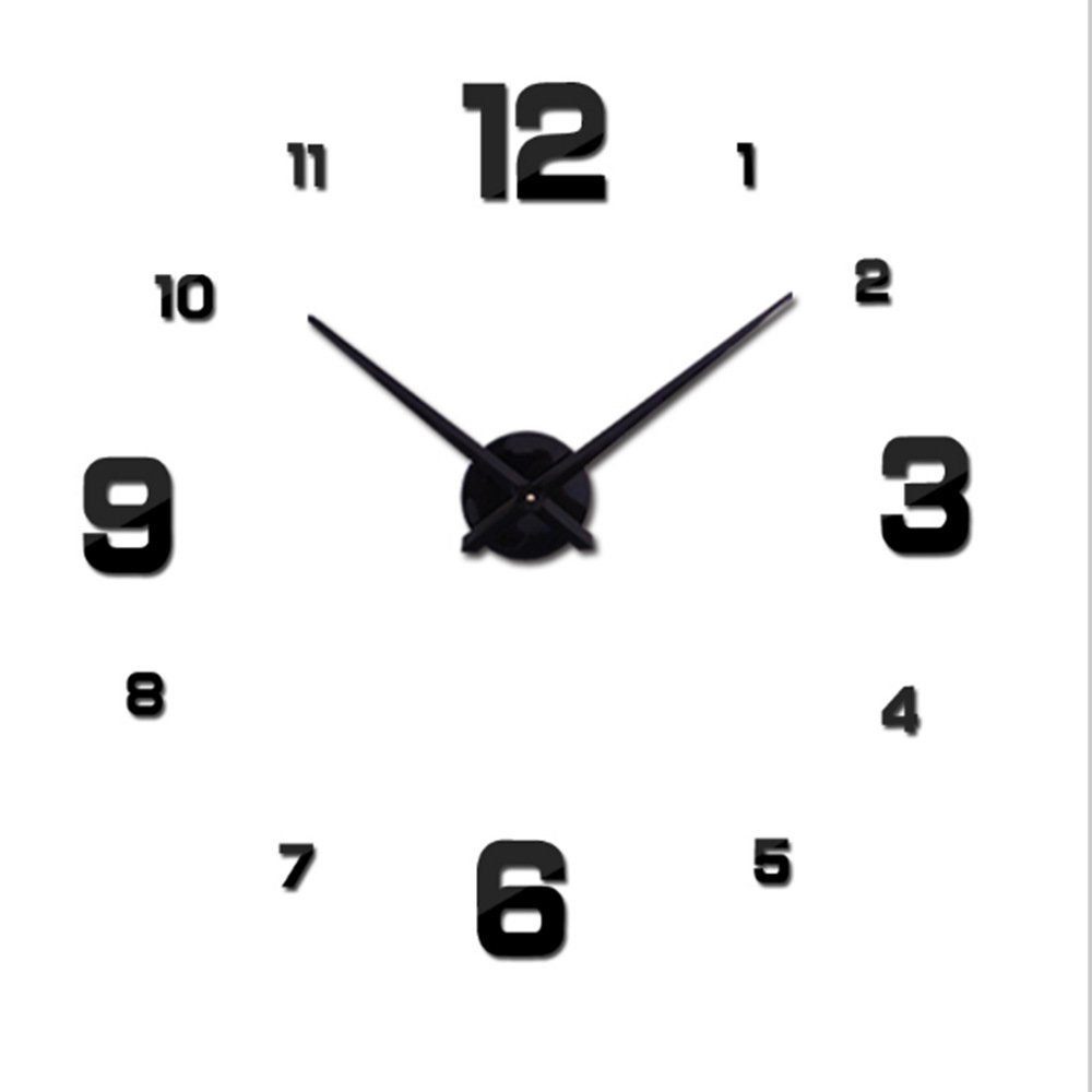 HAMÖWO Wanduhr DIY Wandaufkleber 3D Uhr schwarz