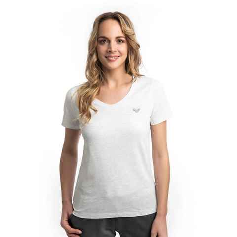 ROADSIGN australia T-Shirt Heart (1, 1-tlg) mit V-Ausschnitt & Print, 100 % Baumwolle