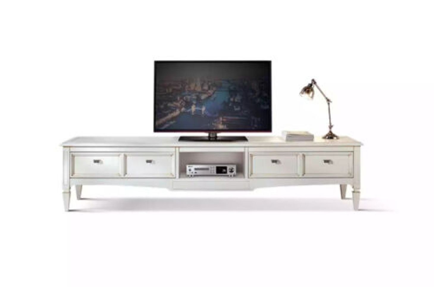 Stil TV-Ständer) Möbel Ständer Sideboard (1-St., Weiß rtv TV-Schrank Wohnzimmer Italy in Fernseher Holz Made JVmoebel