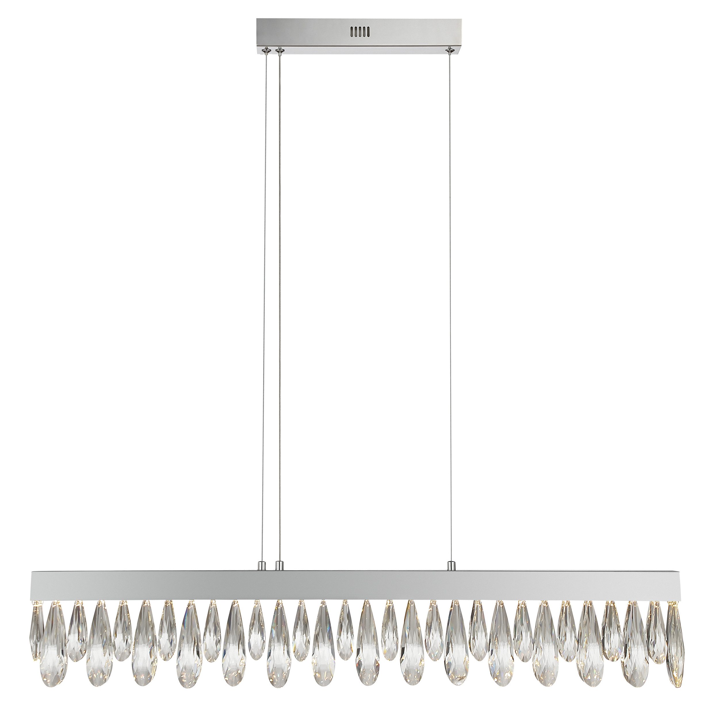 lumiCouture LED Pendelleuchte Celestia, Memoryfunktion, mehrere Helligkeitsstufen, LED fest integriert, Warmweiß, L. 100 x H. 150 cm, 3300 lm, 2700 K, K9- Kristalle