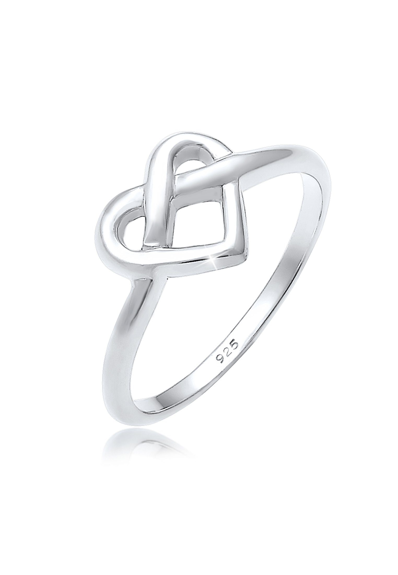 Elli Fingerring Brezel Herz 925 Sterling Silber vergoldet günstig online kaufen