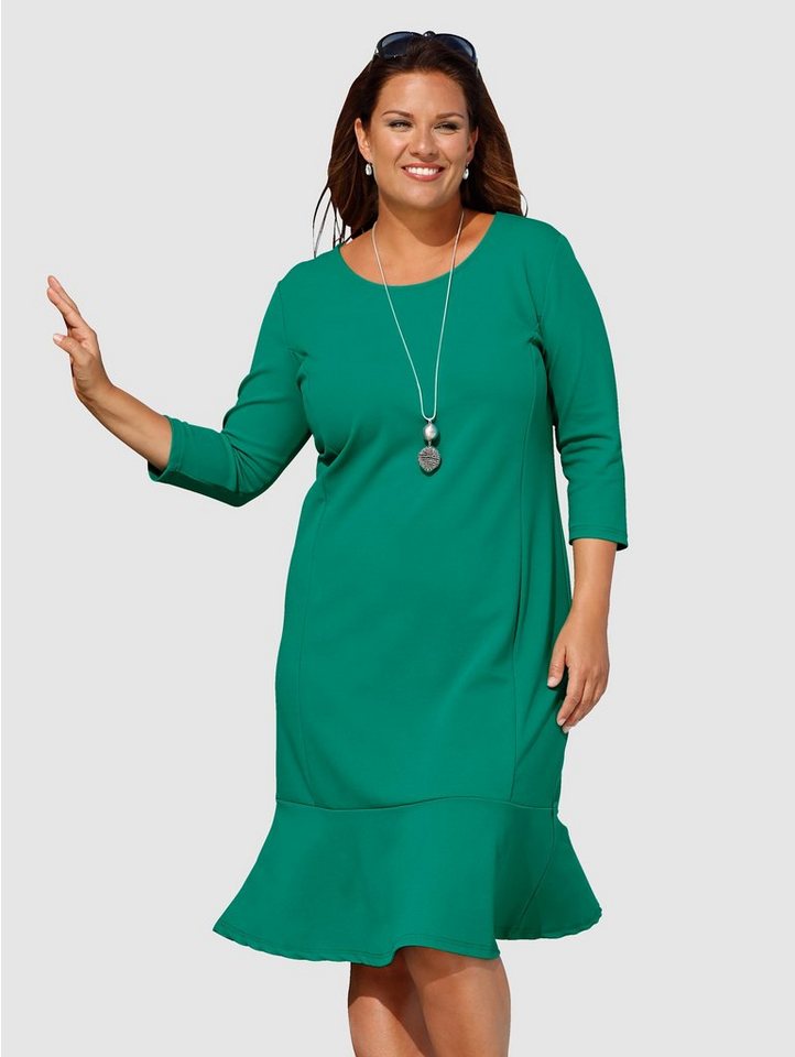 m. collection Kleid mit feinen Details in grün