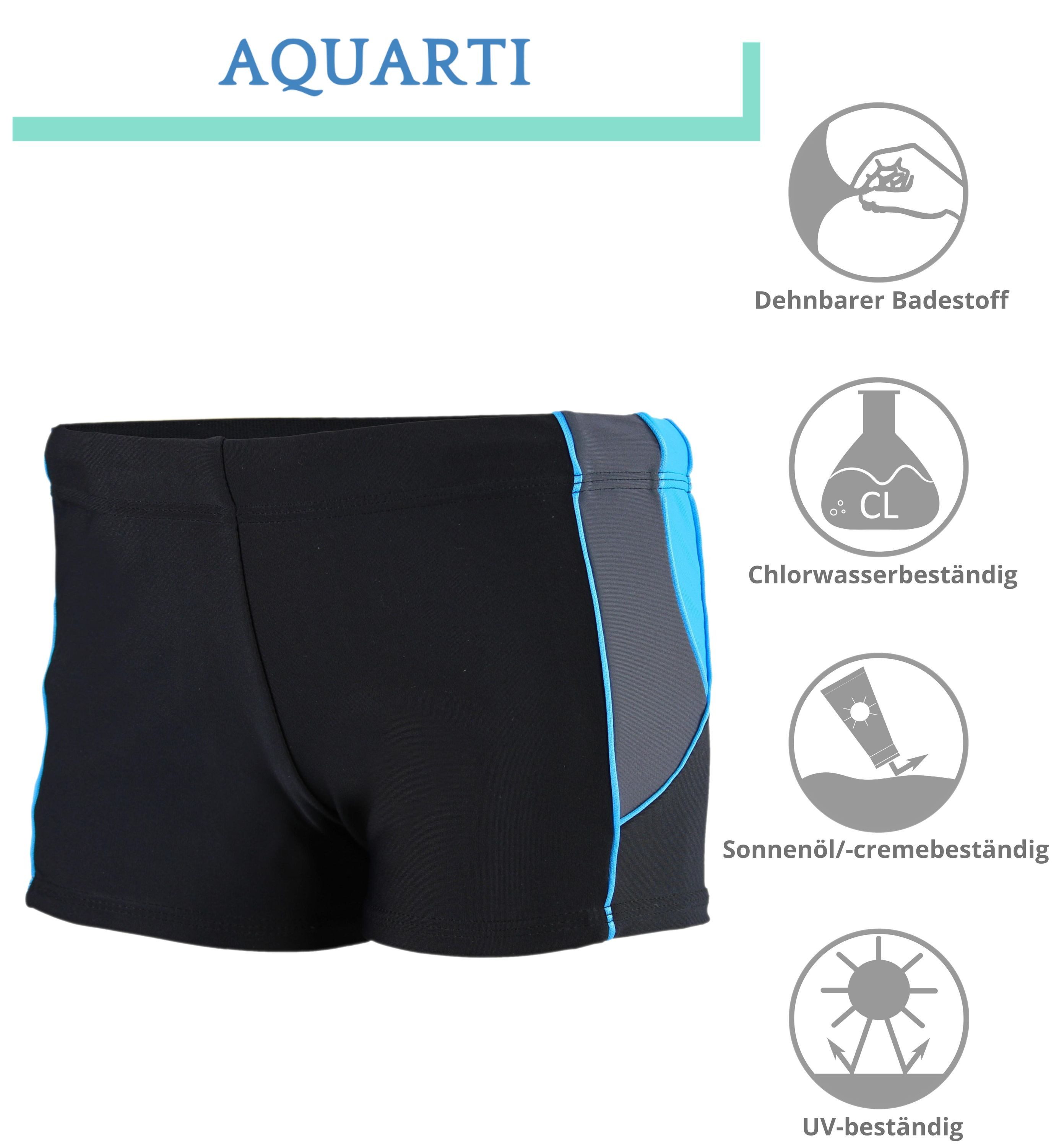 Aquarti Badehose Aquarti Herren Badehose Kurz mit Kontrastpaspel günstig online kaufen
