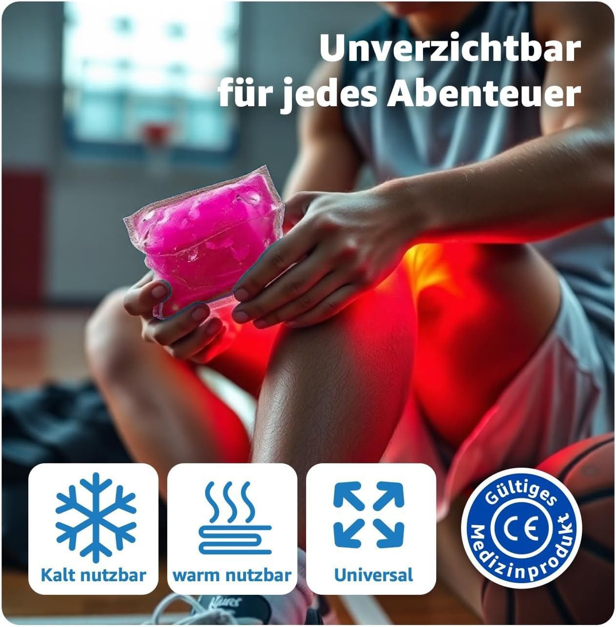 Praktikraft Kalt-Warm-Kompresse 3er Set Kühlpacks Kühlpads - 15x15 cm - Kalt & Warm Kompresse, 3er Set, 3-teilig