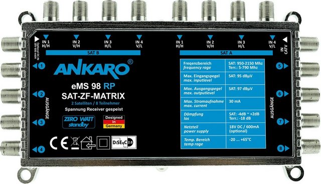 Ankaro »Ankaro Multischalter eMS 98 RP für 8 Teilnehmer,« SAT-Antenne