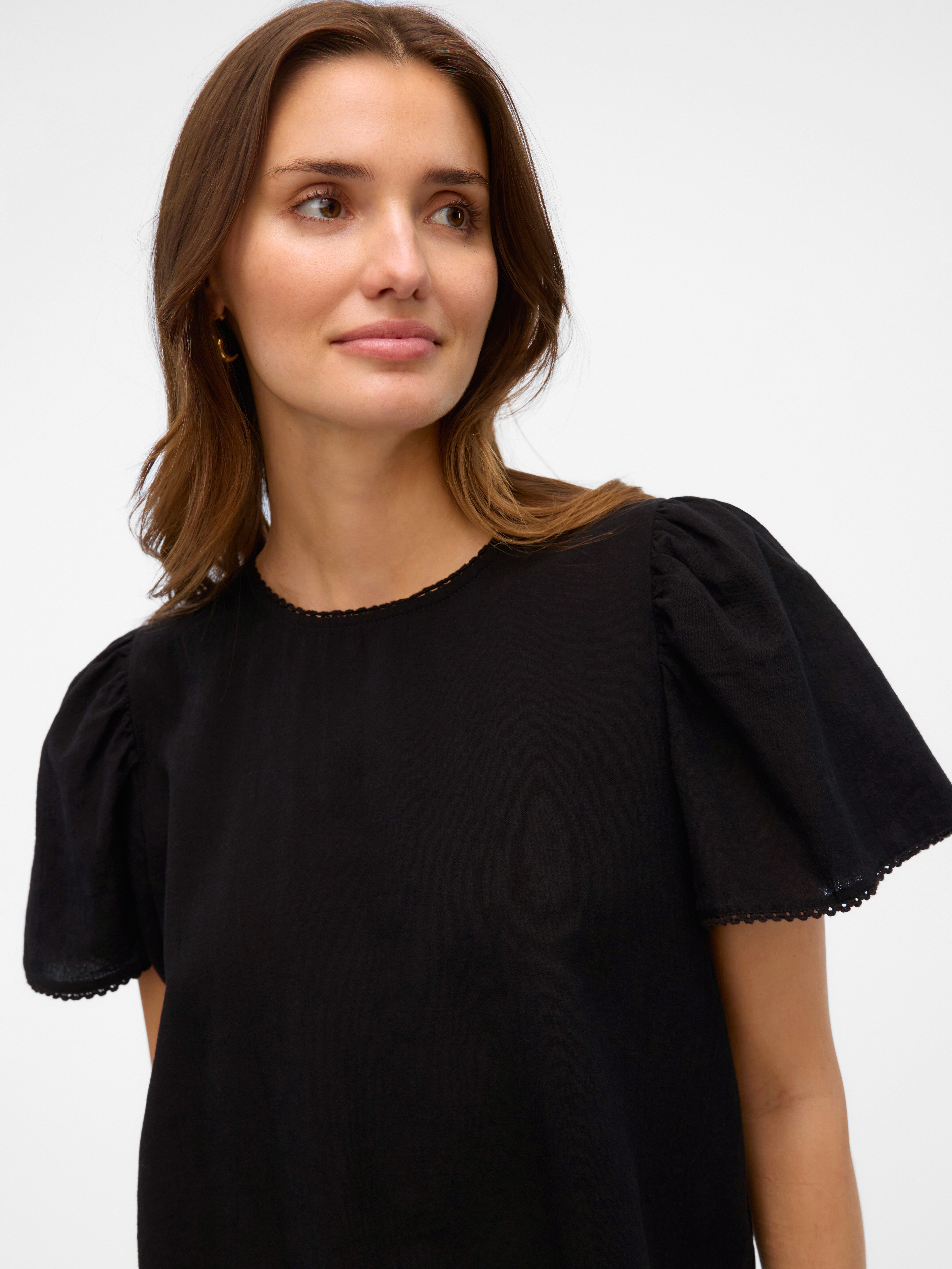 Vero Moda Kurzarmbluse VMPRETTY SS TOP WVN GA NOOS