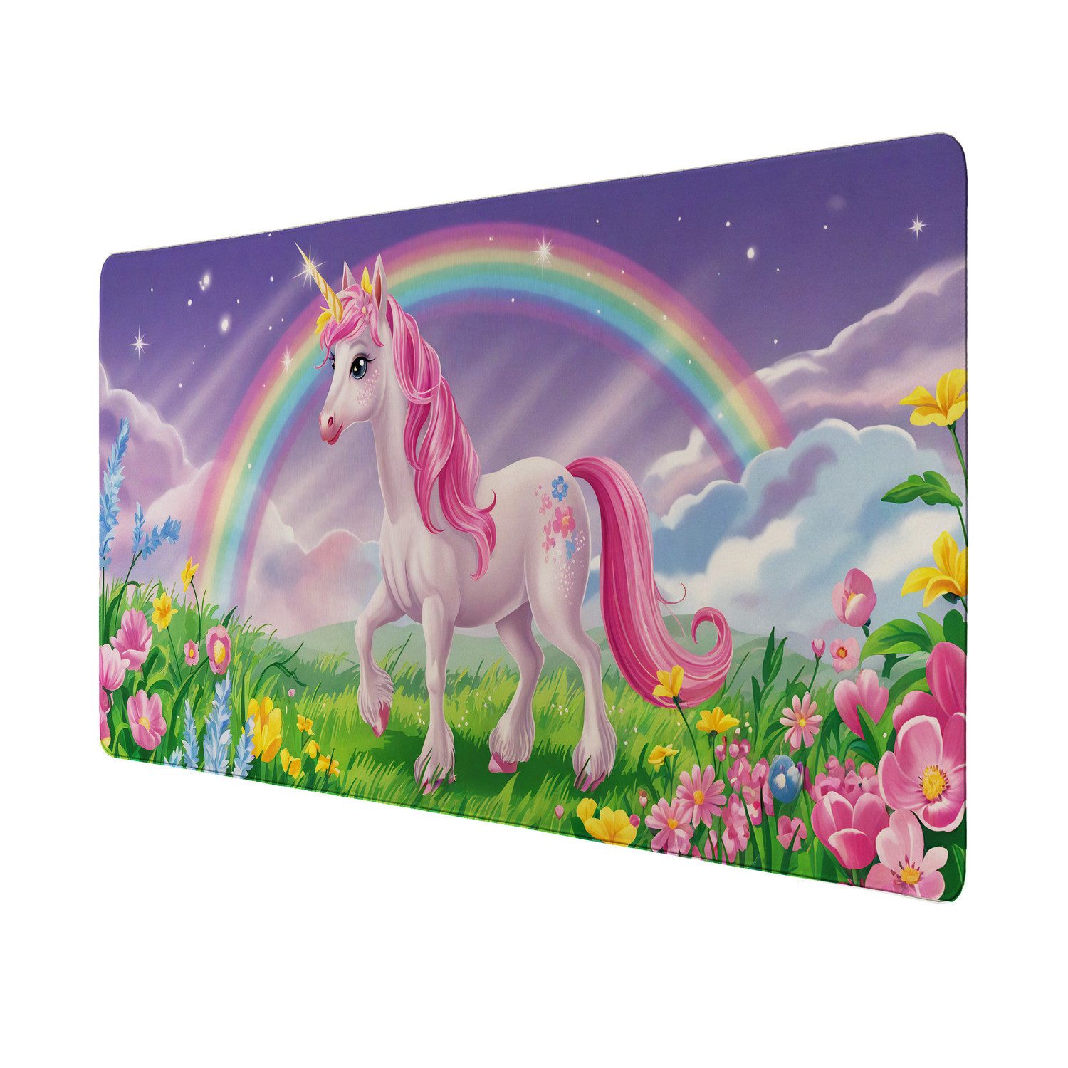 Schreibtischunterlage Einhorn in Fantasielandschaft Schreibtischunterlage 69x31cm XXL für