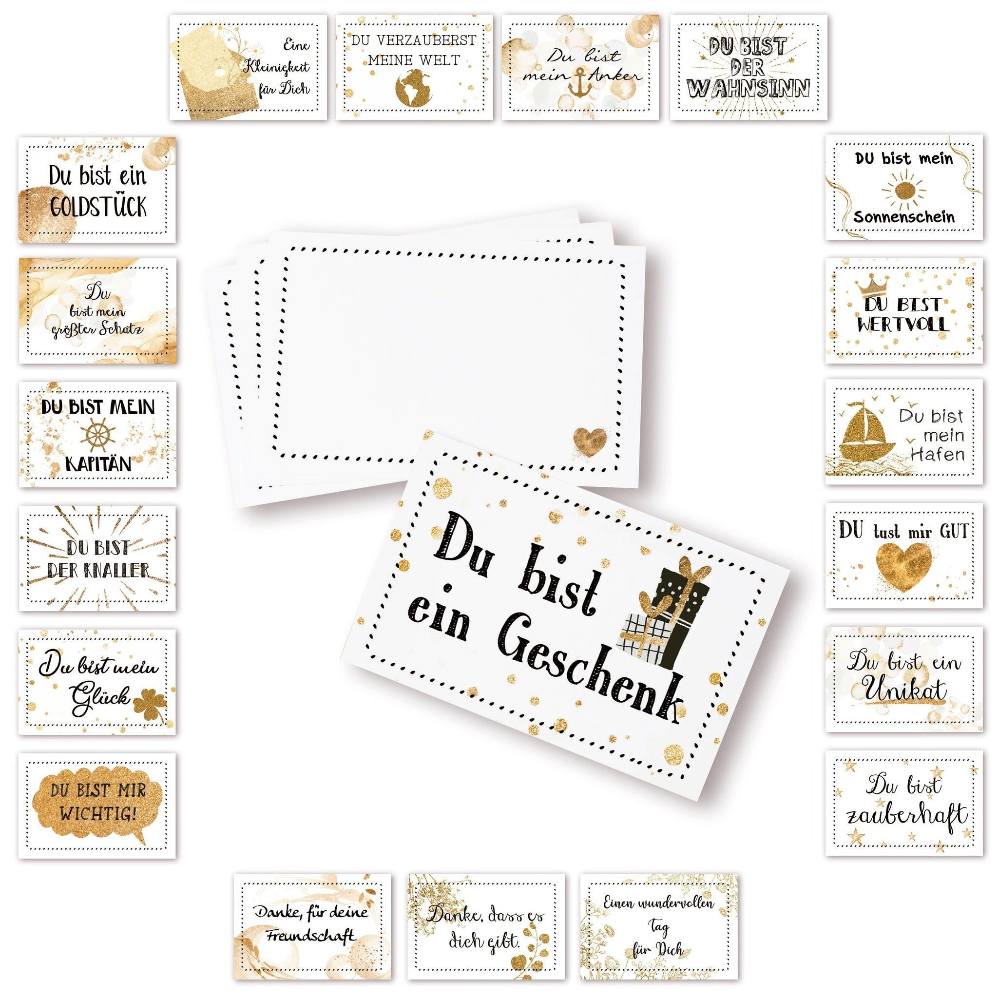 Logbuch-Verlag Dekofigur 20 kleine Spruchkarten DU BIST … - Sprüche Karten 8,5 x 5,5 cm