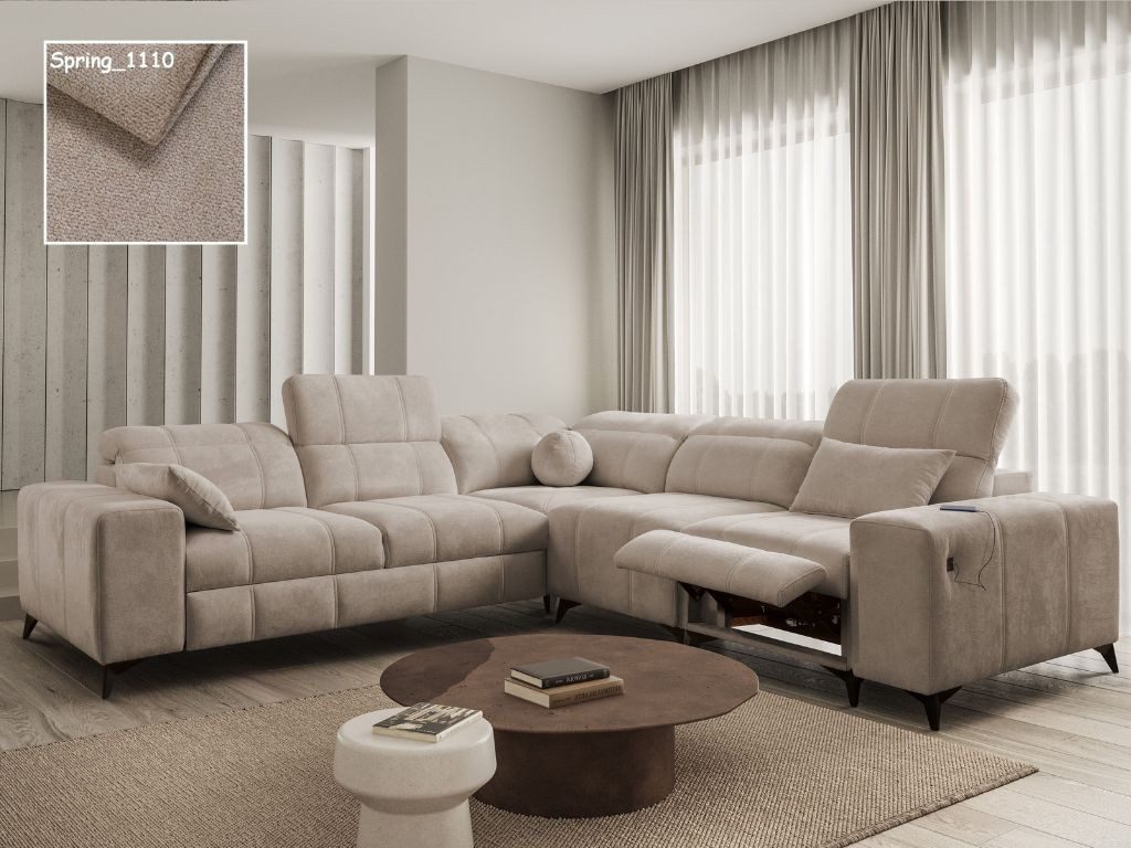 Möbel für Dich Ecksofa Dafne 3 Relax mit elektrisch ausfahrbarer Fußstütze, mit USB, Schlaffunktion und einem Bettkasten