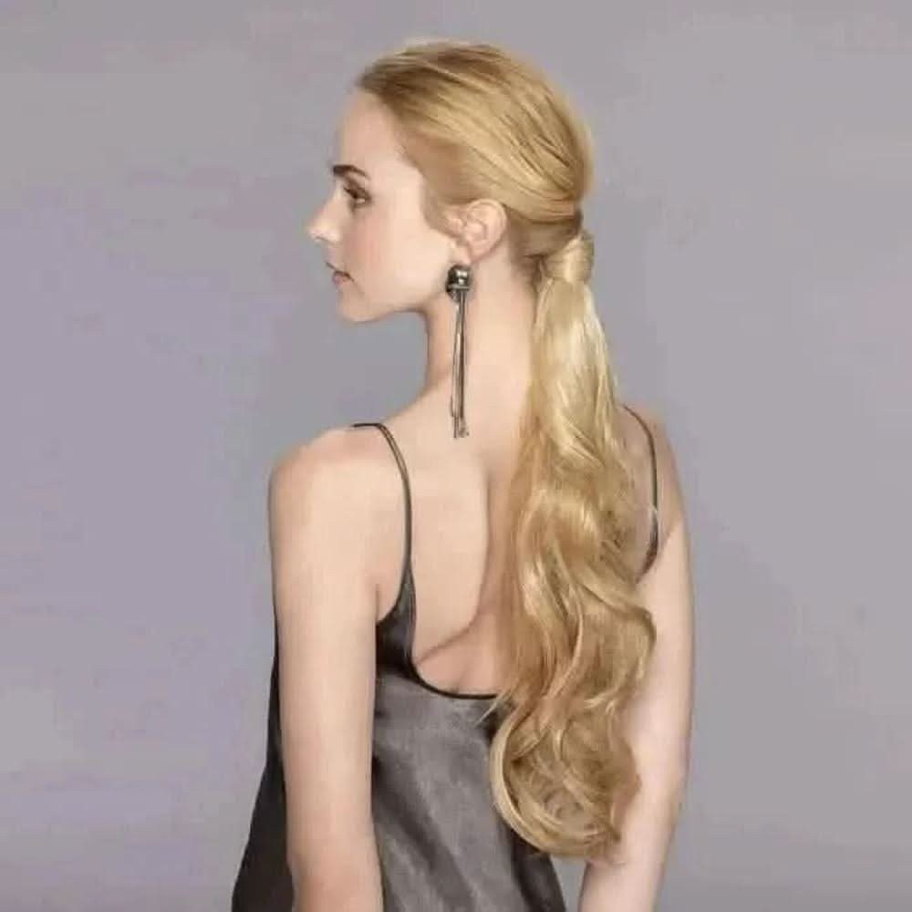 Ellen Wille Kunsthaar-Extension Ellen Wille Champagne, Extra-langer, welliger Wrap-Around-Pferdeschwanz mit 50 cm Länge.