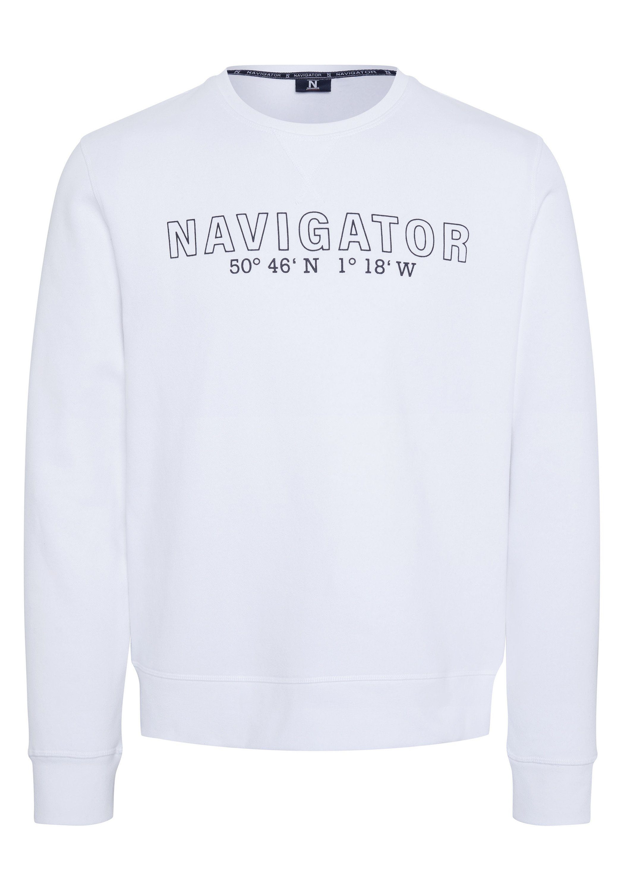 NAVIGATOR Sweatshirt mit Logo-Schriftzug 11-0601 Bright White
