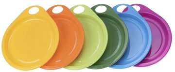 culinario Kunststoffteller, Party-Set Servierplatte mit 6 großen Tellern, in verschiedenen Farben