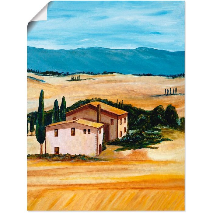 Artland Wandbild Sommer in der Toskana Felder (1 St) als Alubild Leinwandbild Wandaufkleber oder Poster in versch. Größen