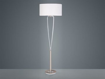 meineWunschleuchte LED Stehlampe, LED wechselbar, Warmweiß, Design-klassiker mit Stoff Lampenschirm Weiß für Ecke, Höhe 160cm