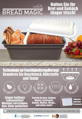 Starlyf Brotkasten Bread Magic, Kunststoff, (Spar-Set, 1-tlg., 1er oder 2er Pack), Brotkorb zum Frischhalten von Brot, 4L & 8L