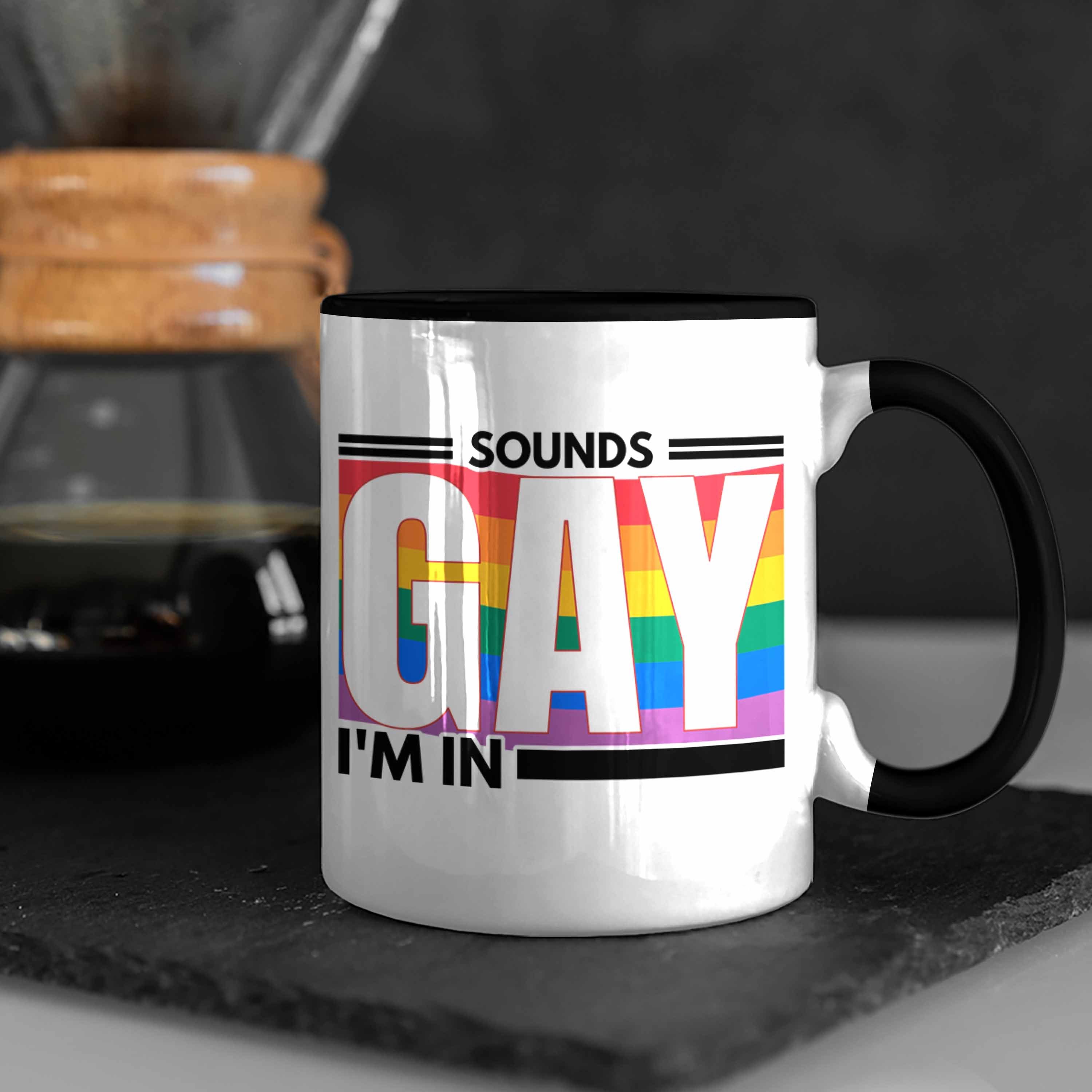 Gay In Schwule Tasse Schwarz - LGBT Lesben Transgender Trendation für Regenbogen Regenbogen Sounds Geschenk Im Lustige Grafik Tasse Trendation