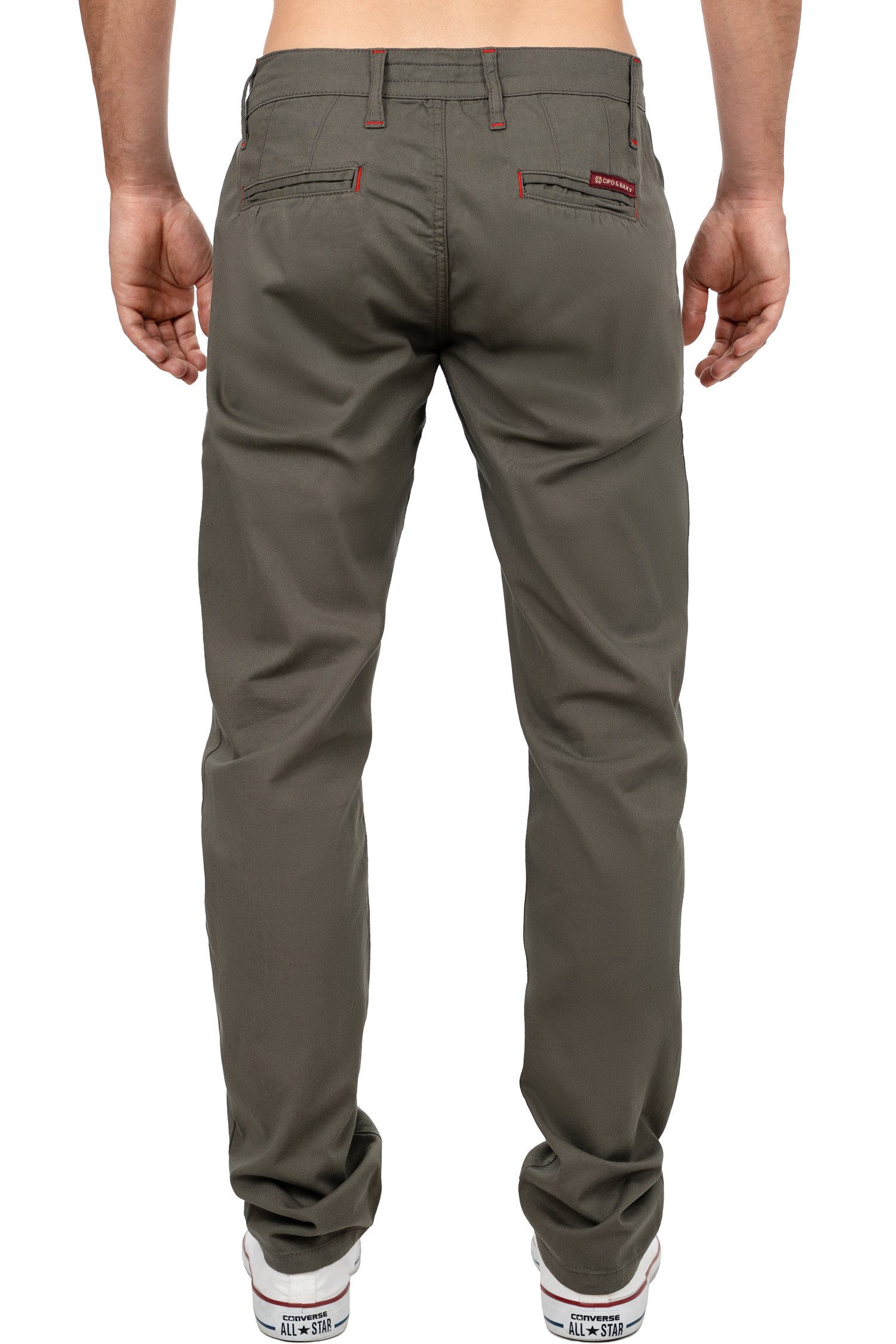 Cipo & Baxx Stoffhose Cipo & Baxx Herren Hose CD842 Label-Applikation