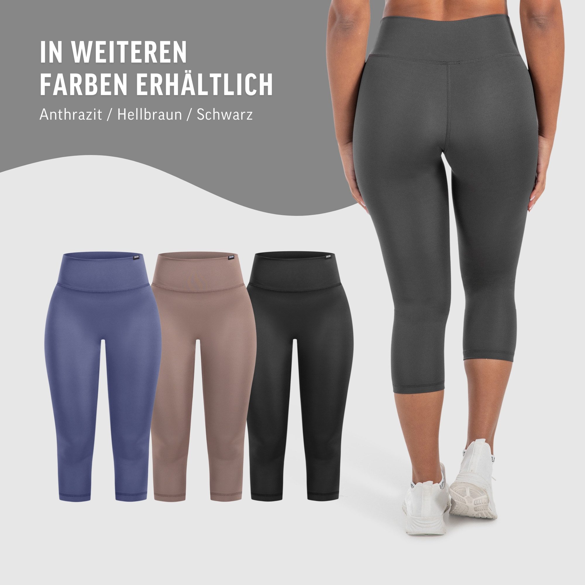 Smilodox Leggings Mirella, High Waist Capri-Leggings, weiches Stretch-Material Blickdichte 3/4 Sportleggings, Shape Fit Trainingshose, Yoga Freizeit