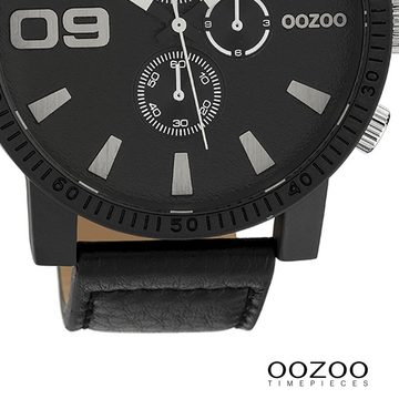 OOZOO Quarzuhr Oozoo Herren Armbanduhr Timepieces Analog, (Analoguhr), Herrenuhr rund, extra groß (ca. 50mm) Textilarmband, Fashion-Style