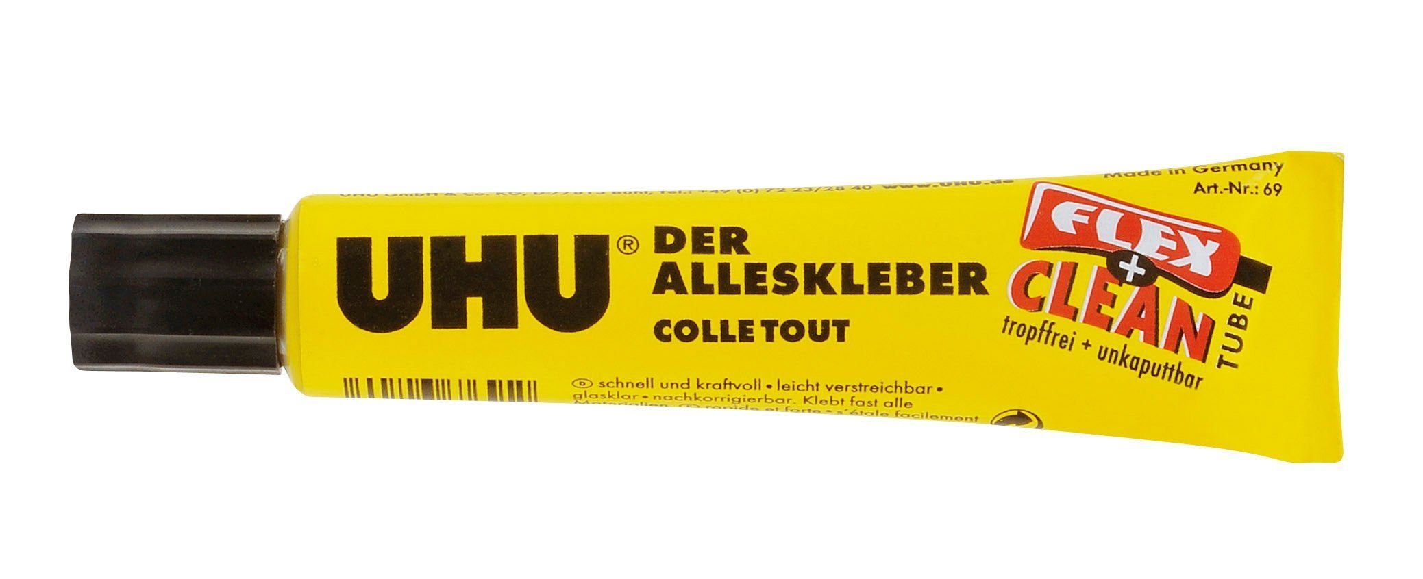 UHU Kugelschreiber UHU 69 UHU Alleskleber FLEX + CLEAN, Kunststofftube, 20 g