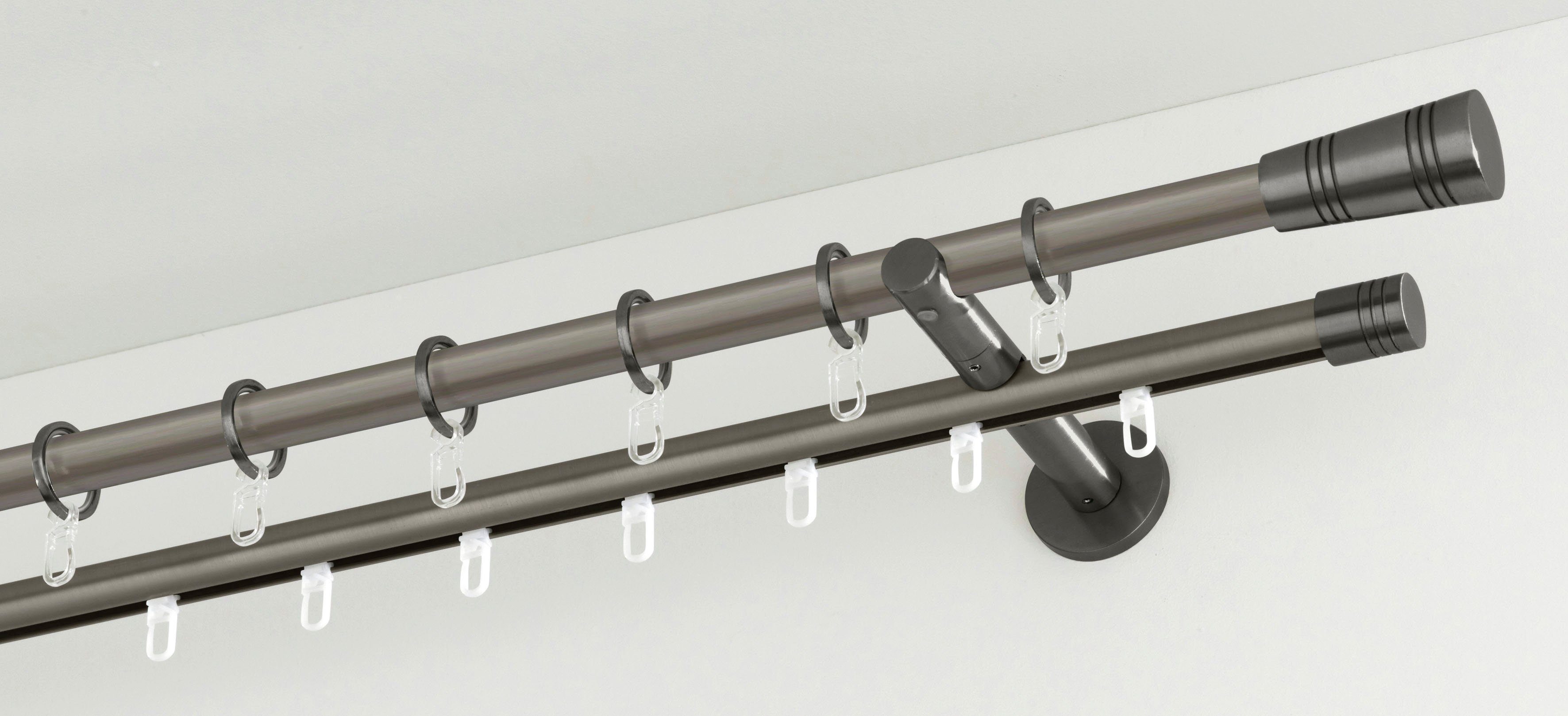 GARDINIA Gardinenstange Innenlauf I, Ø 20 mm, Fixmaß, mit Bohren, Metall, Serie Einzelprogramm Chicago Ø 20 mm, ohne Zubehör