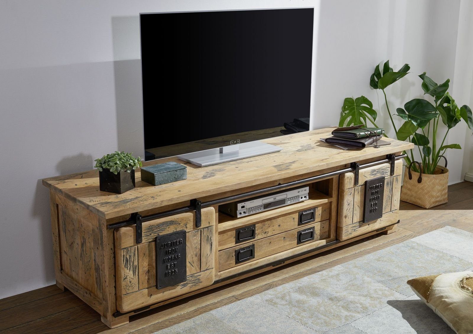 Massivmoebel24 TV-Board (TV-Board Mango 180x55x50 natur günstig online kaufen