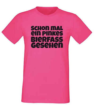 G-graphics T-Shirt Schon mal ein pinkes Bierfass gesehen Herren T-Shirt, mit trendigem Frontprint, Aufdruck auf der Vorderseite, Spruch/Sprüche/Print/Motiv, Pink-Black-Men-Edition