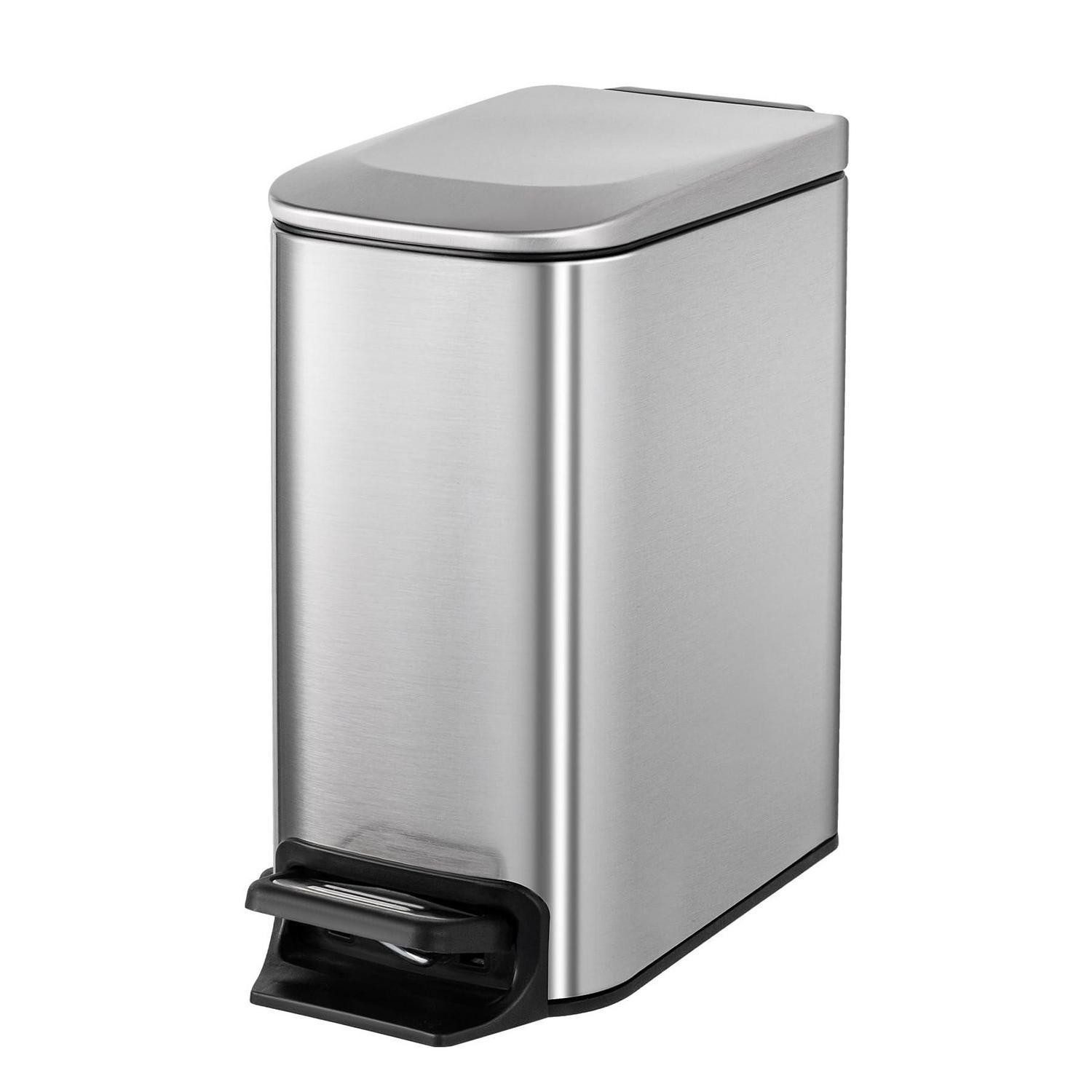 LuxusKollektion Kosmetikeimer Badezimmer-Mülleimer 6L Edelstahl mit Deckel & Pedal