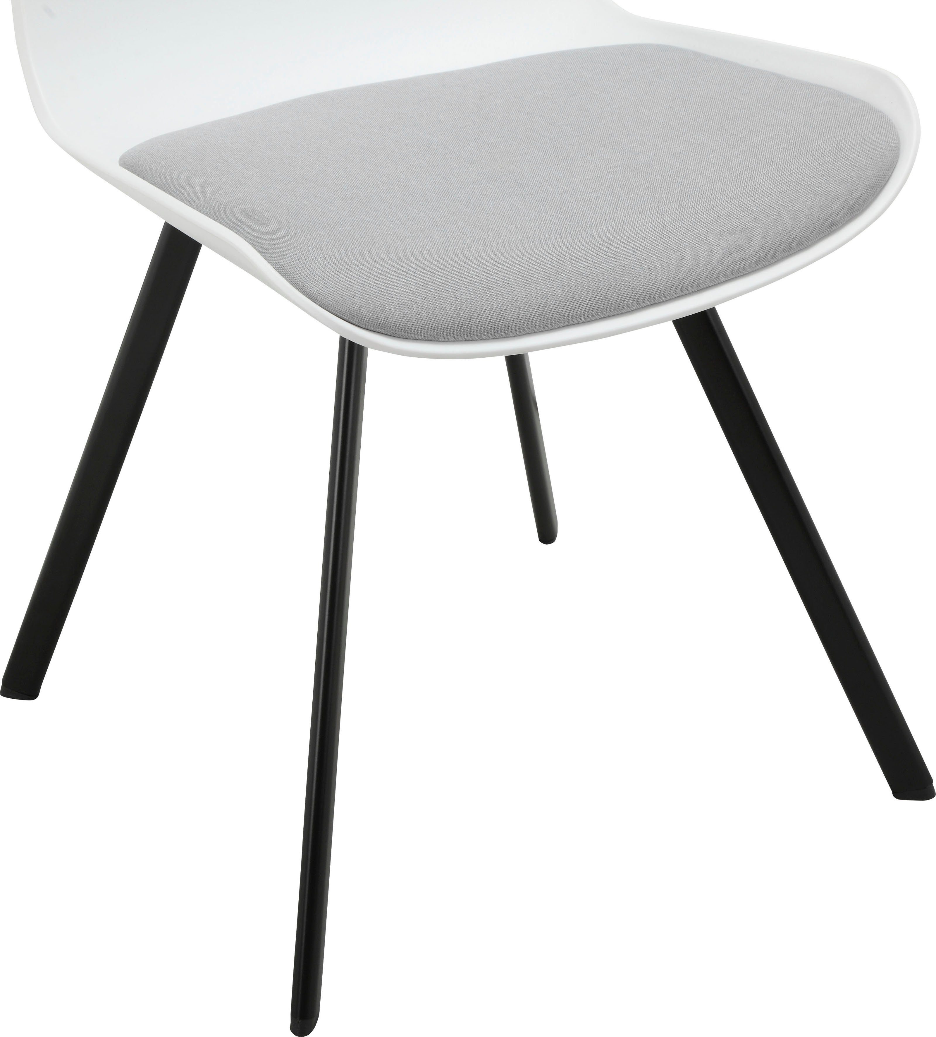 Esszimmerstuhl aus INOSIGN Sitzkissen, grau St), Metall, (2 Gestell Sitzhöhe | cm Ayden festmontierte weiß 48