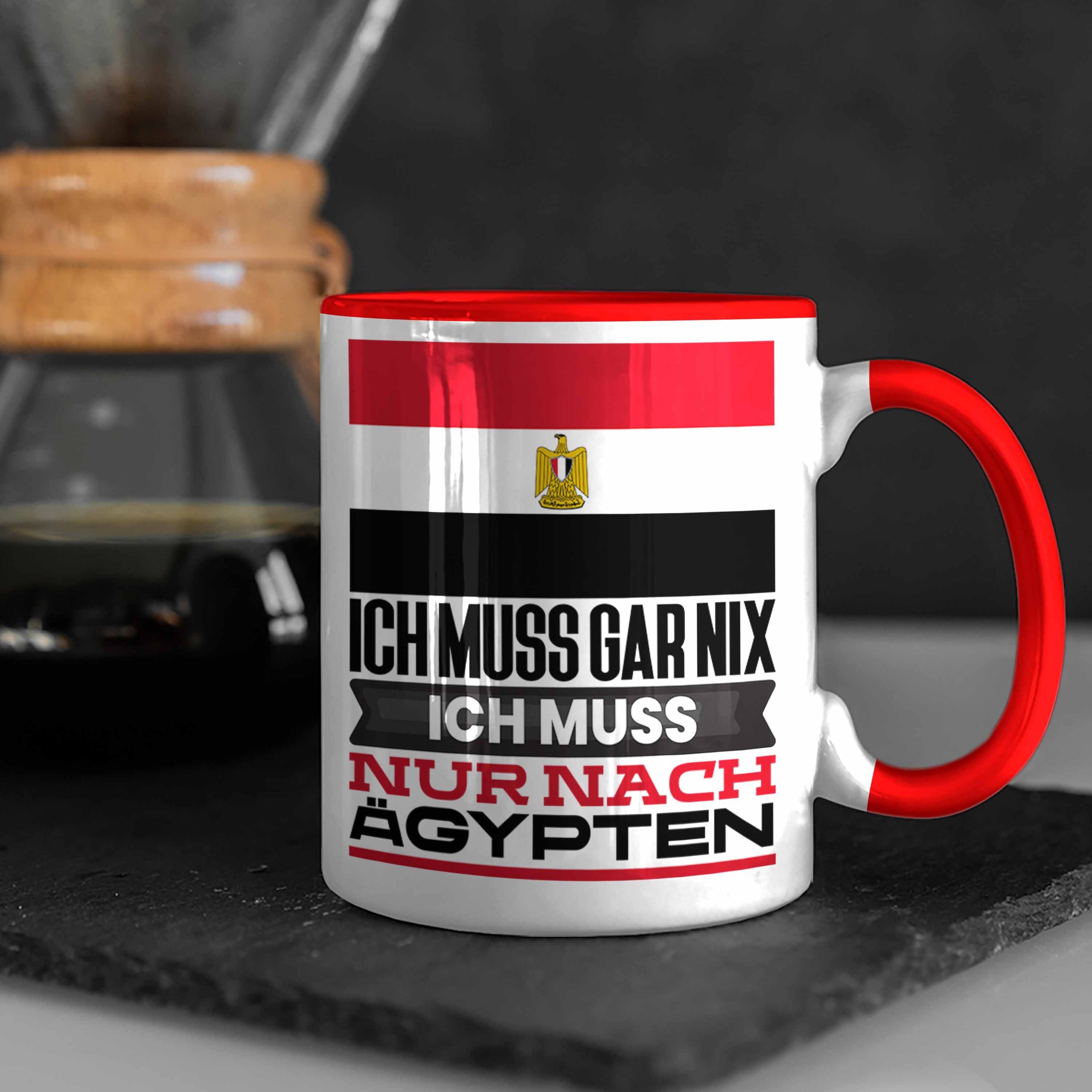 Rot Ich Ägypten Geschenkidee für Tasse Ägypter Geschenk Tasse Trendation Geburtstag Urlaub