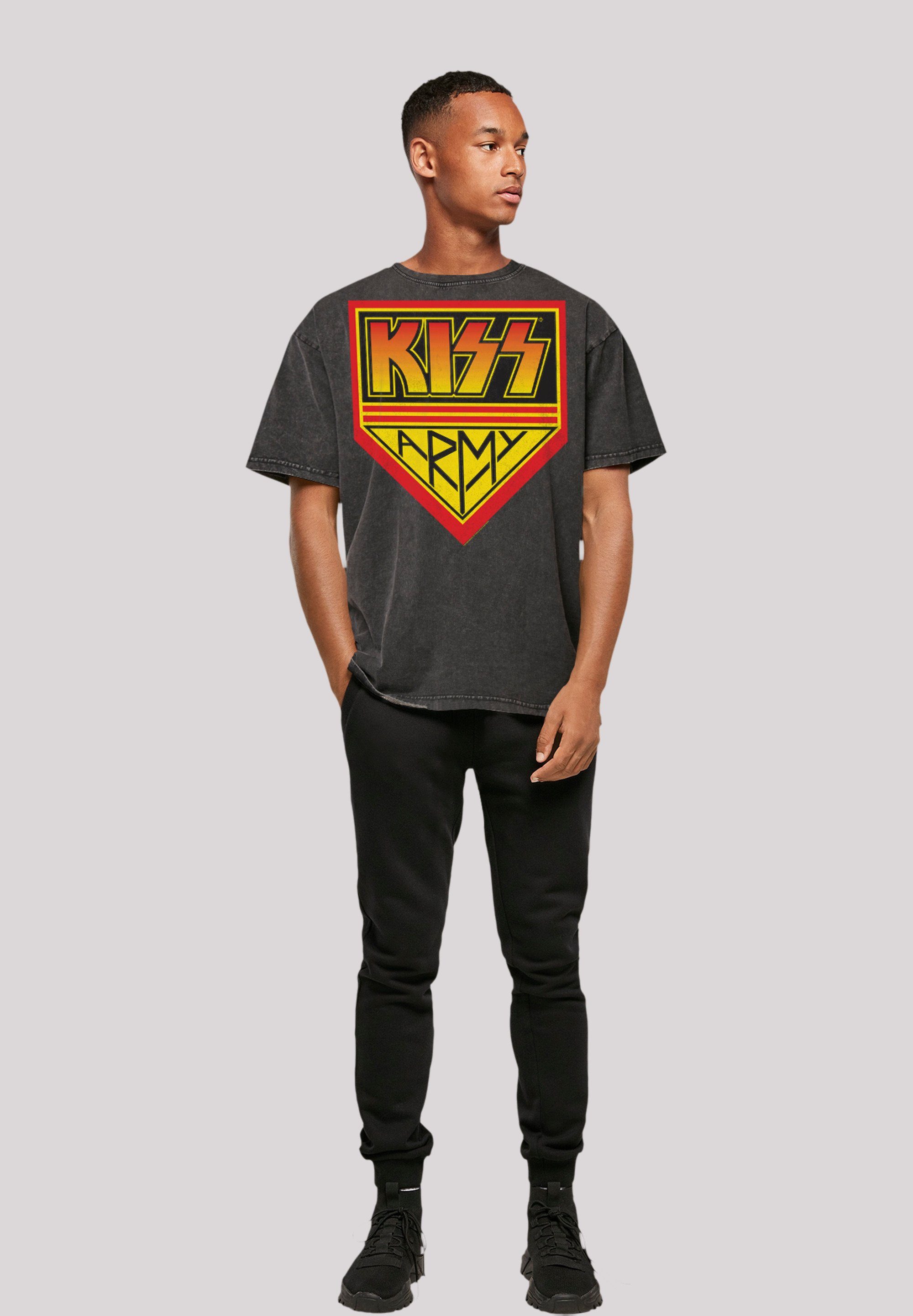 F4NT4STIC Band Qualität, Logo schwarz Off Rock Premium Kiss T-Shirt Musik, Army Rock By