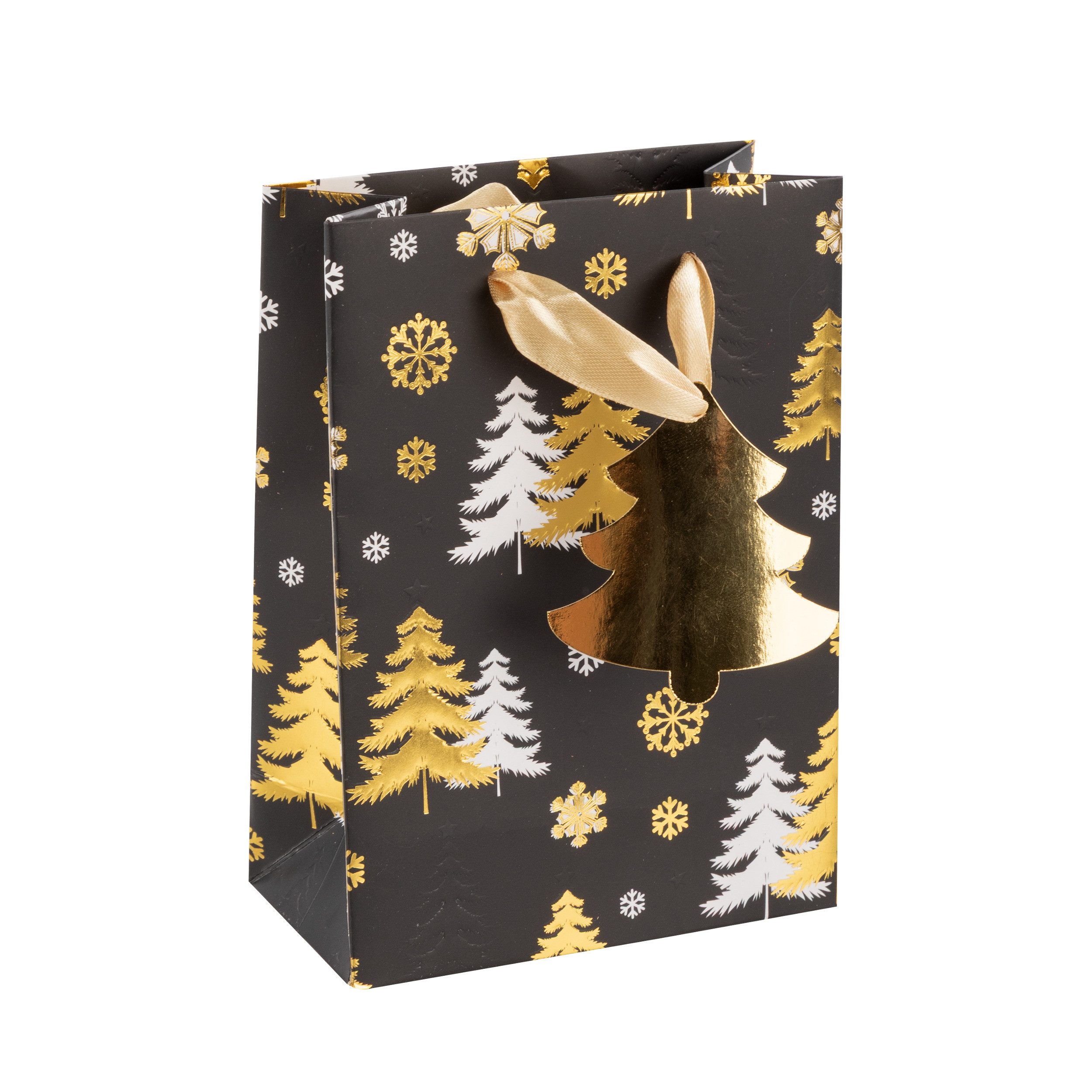 Tragetasche Idena Geschenktasche Weihnachten Tannenbaum 11x16x6cm 210g/m²