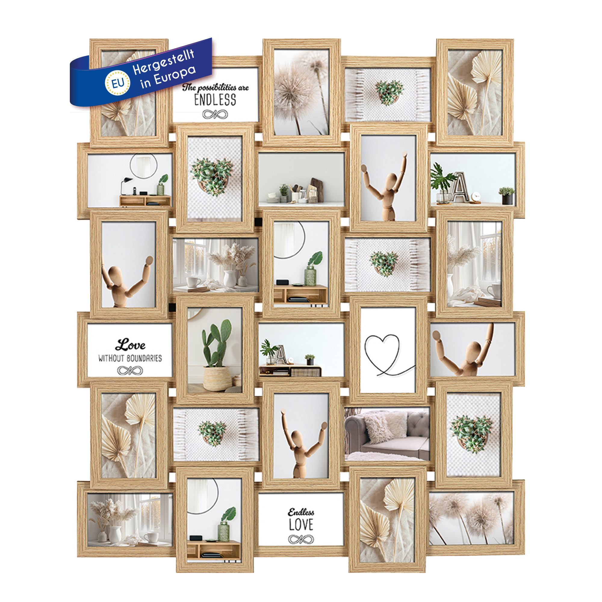Wackadoo Living Bilderrahmen Collage Holzbilderrahmen Galerie mit Glas und günstig online kaufen