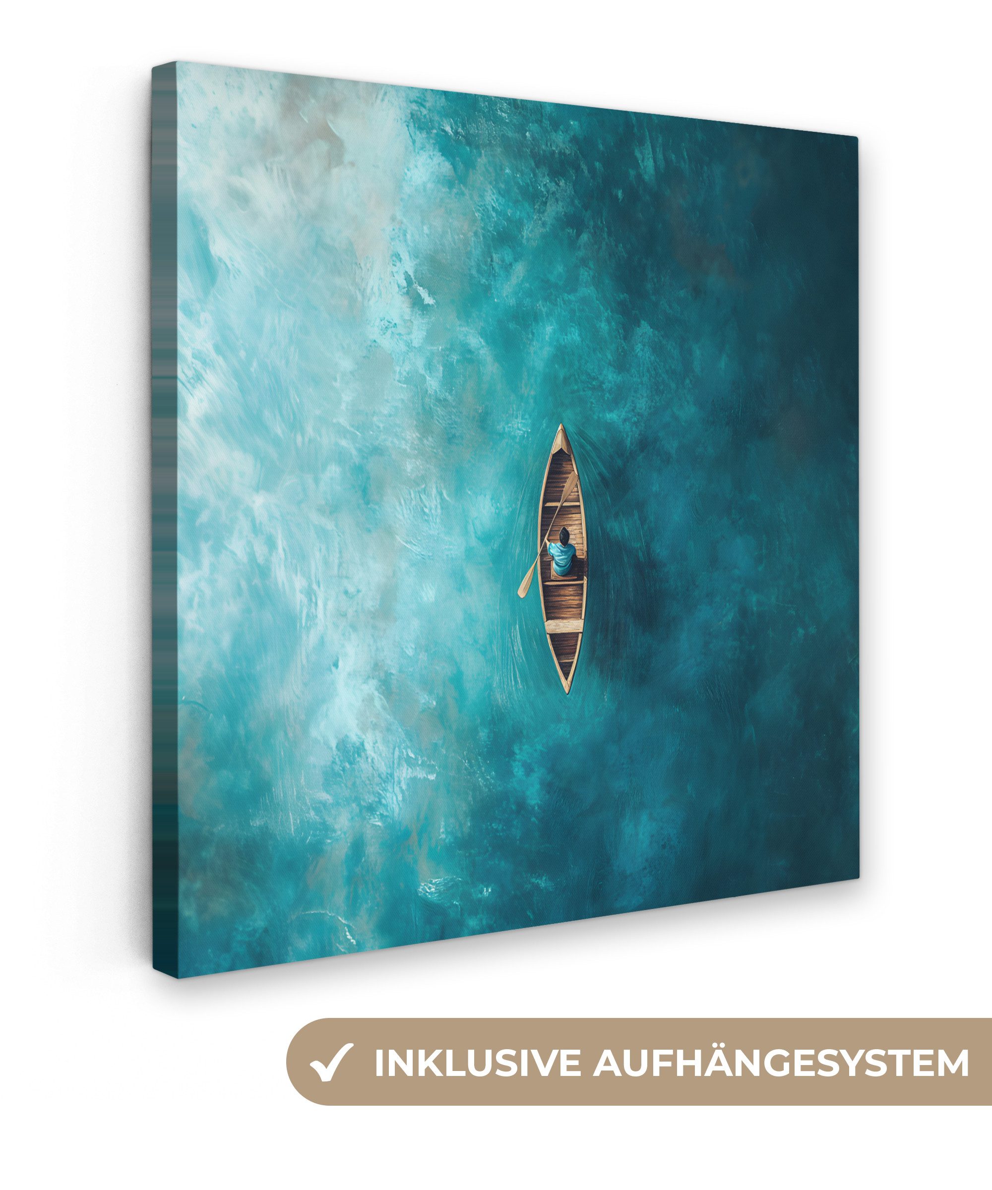 OneMillionCanvasses® Leinwandbild Boot - Wasser - Blau, Fotodruck (1 St), W günstig online kaufen