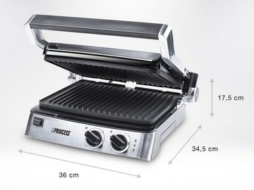 PRINCESS Kontaktgrill, 2000 W, Elektro-Grill mit Zange abnehmbare Platten Multi Indoor Paninimaker