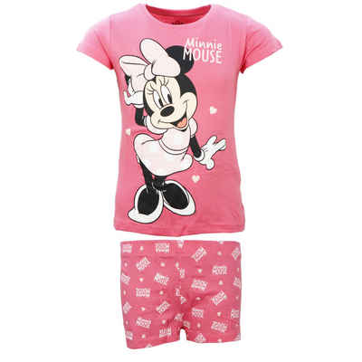 Disney Schlafanzug Disney Minnie Maus Mouse Kinder Pyjama reine Baumwolle Gr. 92 bis 128
