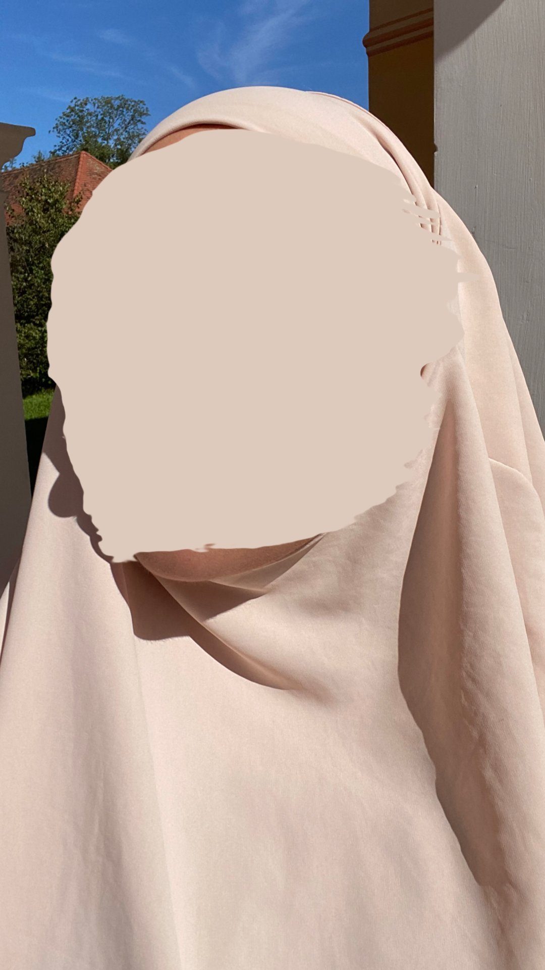 Medina Khimar HIJABIFY Beige Khimar aus zweilagig Hell Kopftuch Niqabfunktion zweilagig mit Seide,