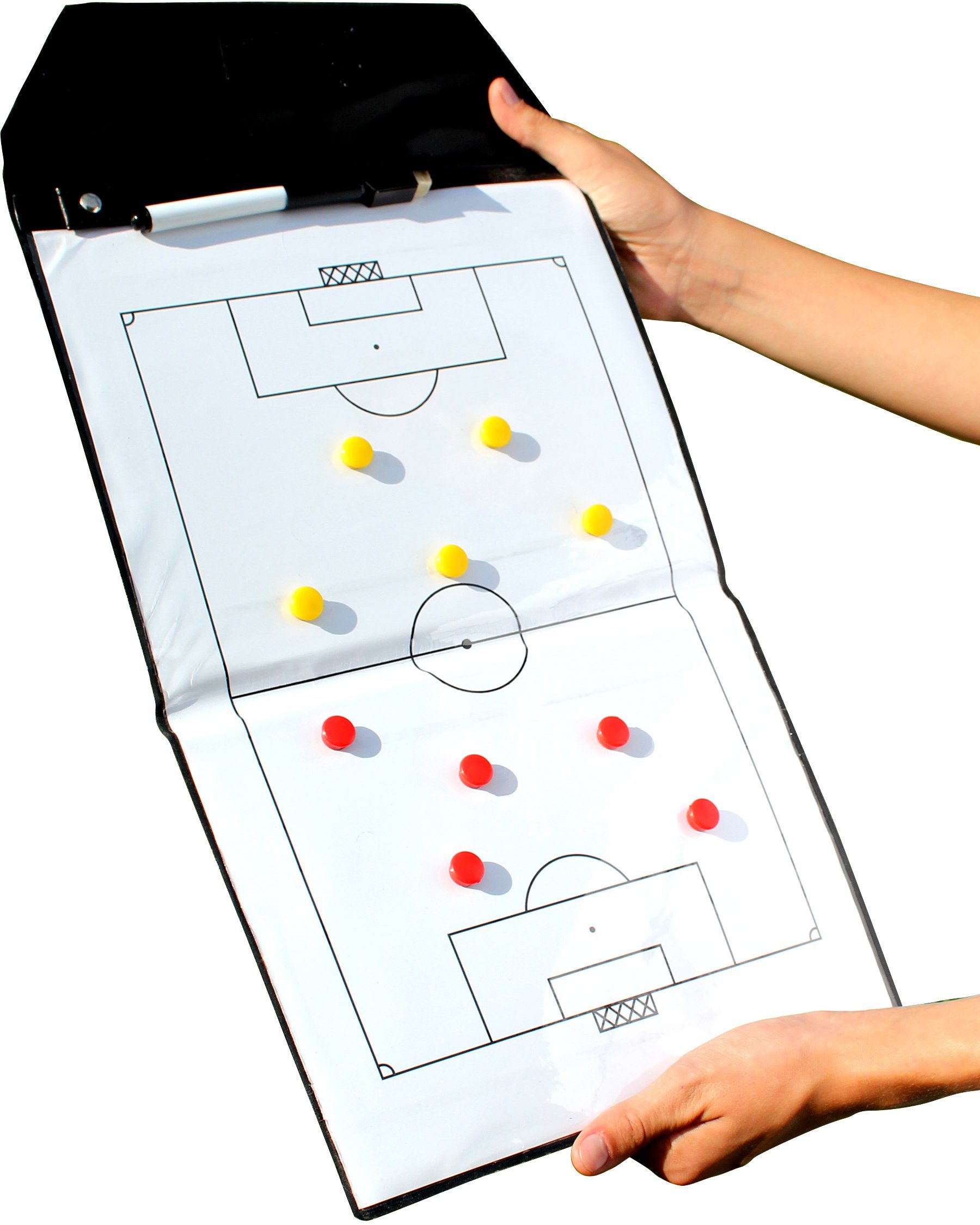 Organisationsmappe Magnetische Taktikmappe, faltbar, 23 x 25 cm, Trainermappe für Fußball