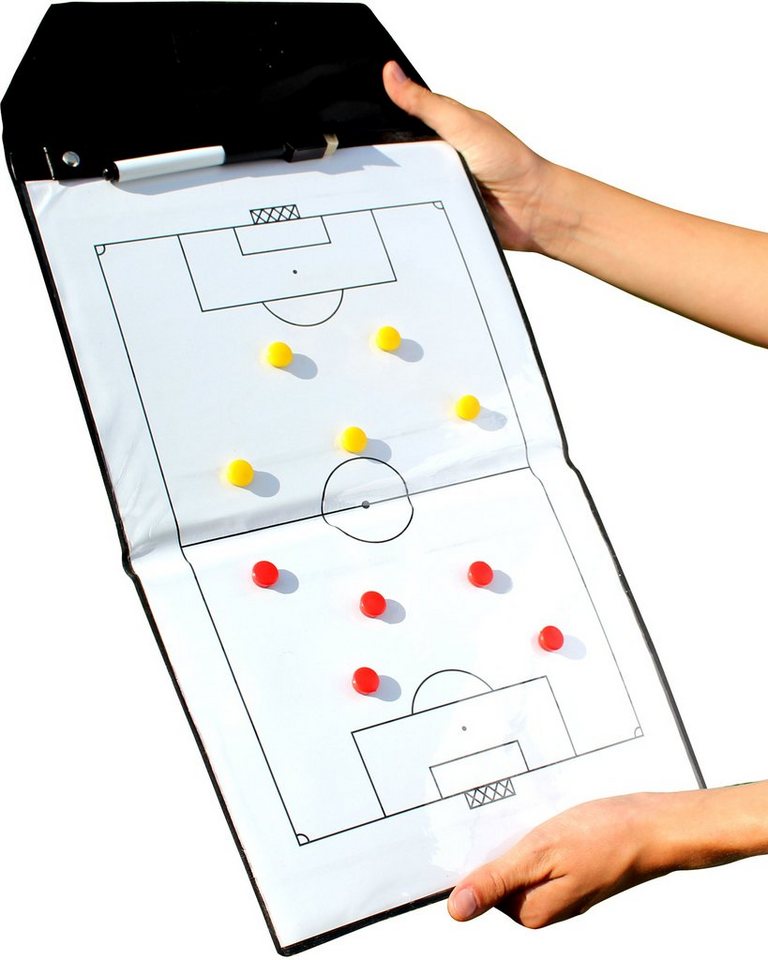 SPORTIKEL24 Organisationsmappe Magnetische Taktikmappe, faltbar, 23 x 25 cm, Trainermappe für Fußball