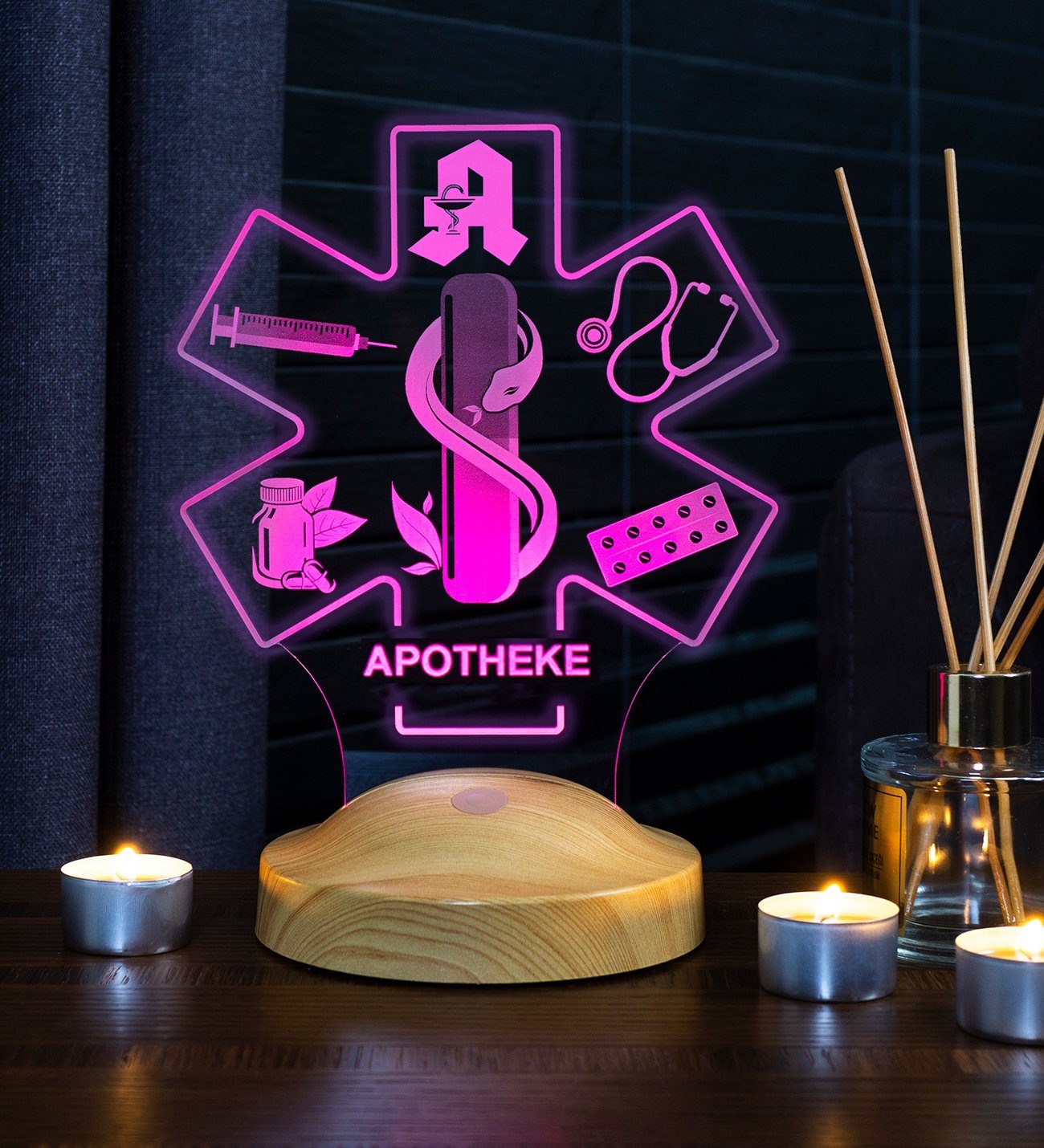 Geschenkelampe LED Nachttischlampe Apotheker 3D Bürolicht günstig online kaufen